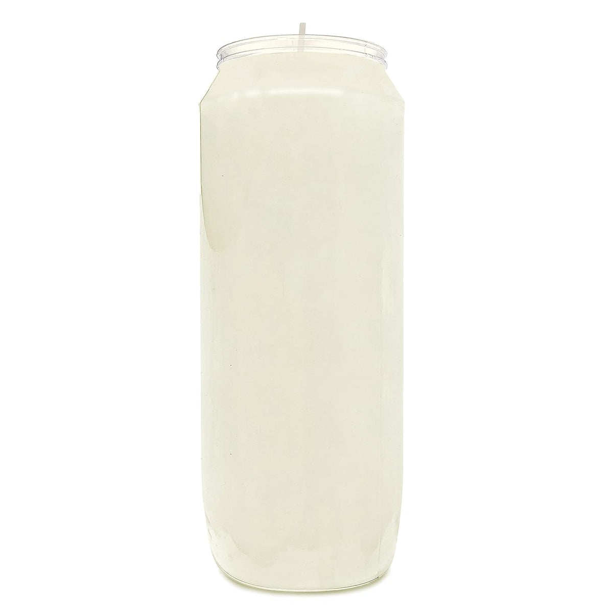 9 Day Prayer Candles 7" Tall Pillar Candles For Religious, Memorial, Party Decor, Vigil And Emergency Use - Vegetable Oil Wax In Plastic Jar Container, White (1 Pack)