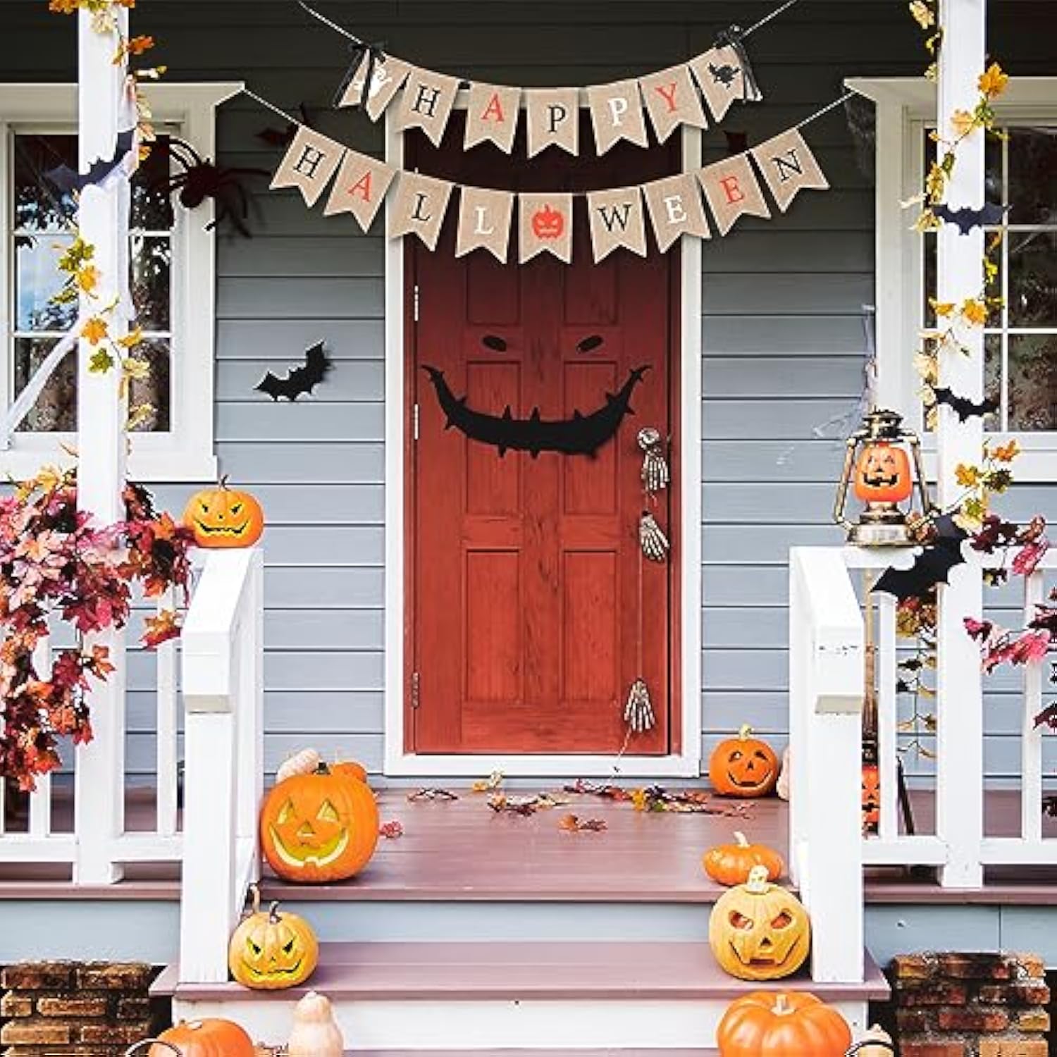 Happy Halloween Banner Garland Decorations Indoor Outdoor Office Mantle Party Decor