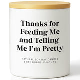 Romantic Gifts For Him Men Boyfriend Husband Valentine’S Day Candle Humorous Thank You Gift For Husband Boyfriend, Couples & Anniversary Birthday Valentine’S Gifts For Couples Thanks For Feeding Me