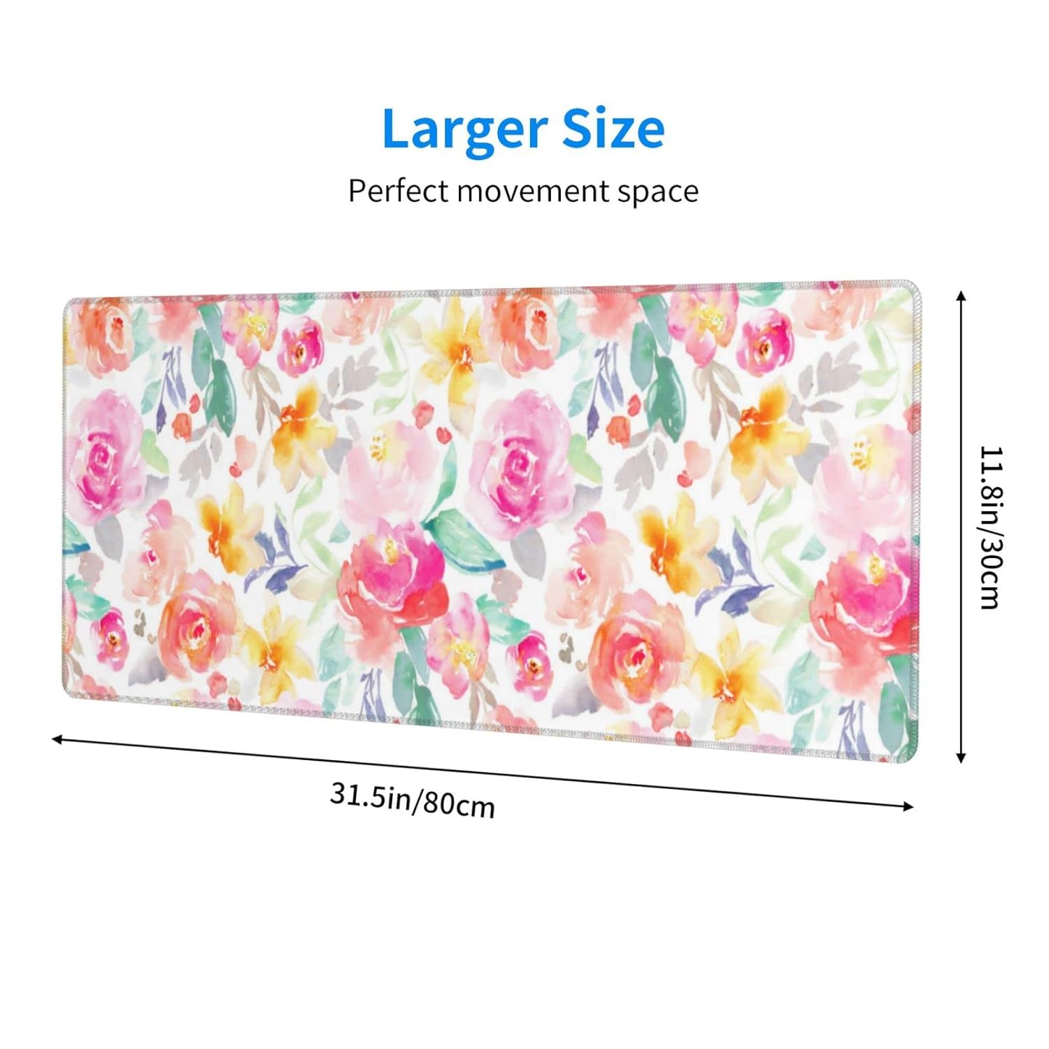 Pink Desk Mat,Floral Desk Mat,Xxl Mouse Pad,Floral Mouse Pad,Christmas Gifts,Desk Accessories For Women,Pink Office Supplies,Office Decor For Women,11.8 * 31.5 Inches
