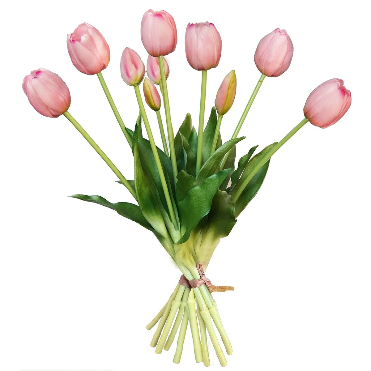 10 Pcs Fake Tulips Tulips Artificial Flowers Real Touch Fake Flowers Artificial Flower Bouquet For Home Table Party Wedding Decoration(Light Pink)