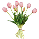 10 Pcs Fake Tulips Tulips Artificial Flowers Real Touch Fake Flowers Artificial Flower Bouquet For Home Table Party Wedding Decoration(Light Pink)