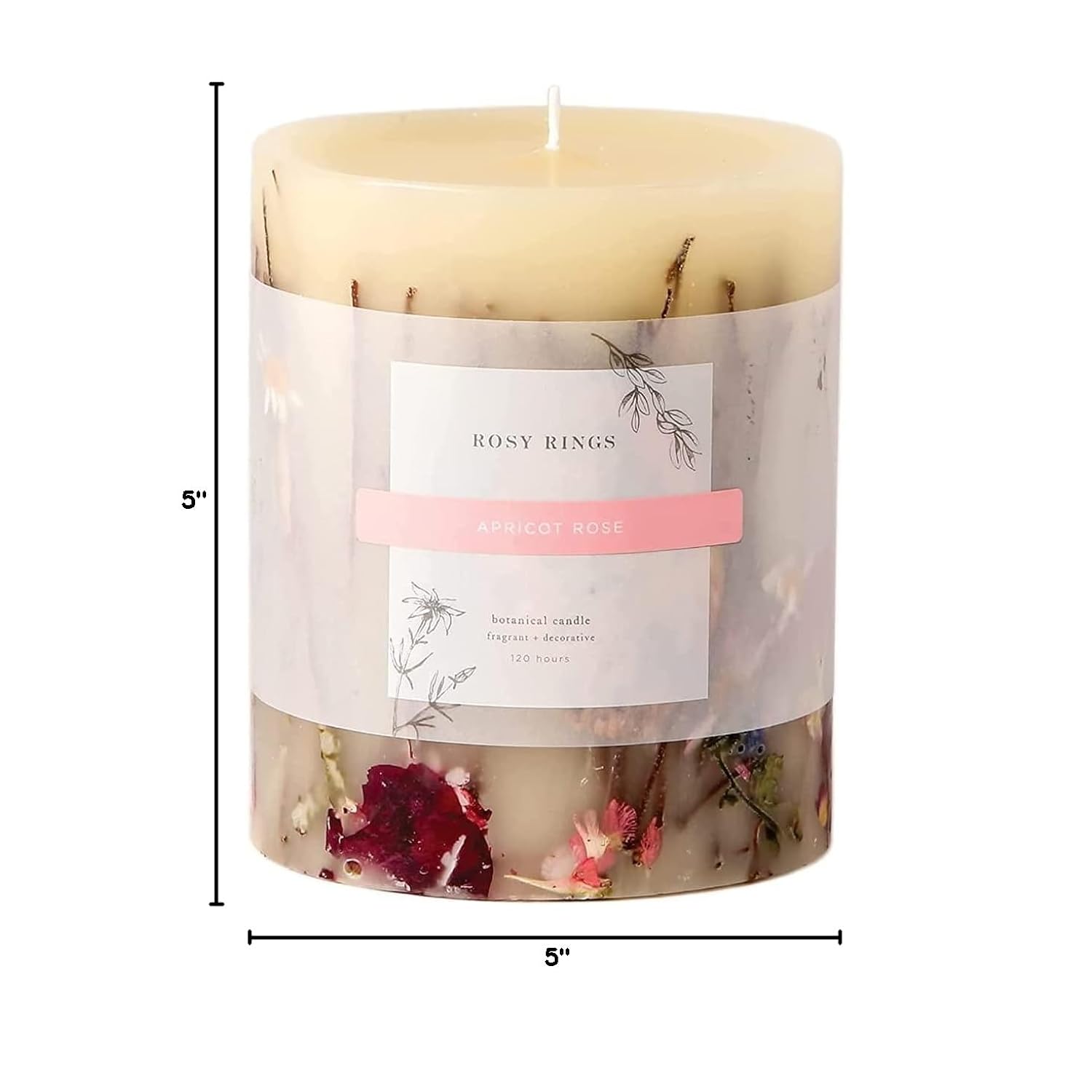 Apricot Rose Small Round Botanical Candle