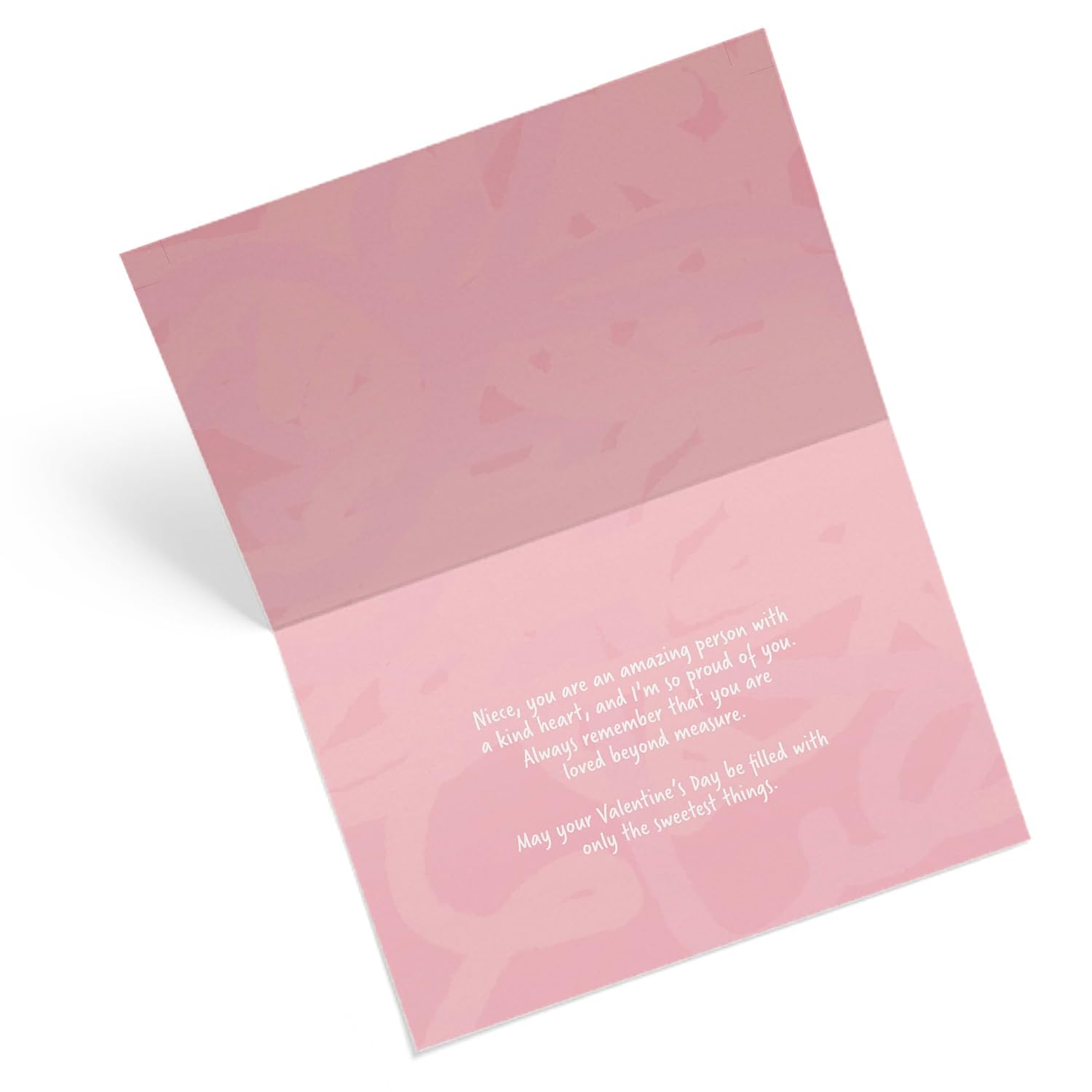 Valentines Day Card For Niece | Big Pink Heart And Flowers | Your Card Helps Animals In Need |5”X7.5” | Single Card + Envelope | Women Owned Small Business Made In Usa