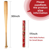 Christmas Wrapping Paper Mini Roll Reversible Red Christmas Candy And Bow Gift Wrapping Paper Rolls Holiday Presents Decoration-17 Inch X 33 Feet