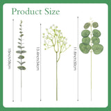 100Pcs 3 Kinds Mixed Artificial Eucalyptus Stems, Baby Breath Artificial Flowers With Faux Eucalyptus Bundle Leaves Greenery Branches For Wedding Diy Vase Bouquets Floral Arrangement Home Decor