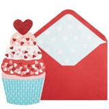 , Die Cut Cupcake Valentine'S Day Card