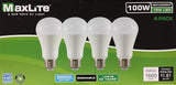 4 Pack A19 LED Dimmable Light Bulbs 100W Equivalent Daylight 5000K White Bulbs