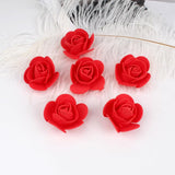 100 Pcs 3Cm Mini Pe Foam Flowers Tiny Artificial Rose Flower Heads Fake Foam Floral Heads Small Flatback Handmade Flowers With Round Double Sided Adhesive Stickers For Graduation Decor Red
