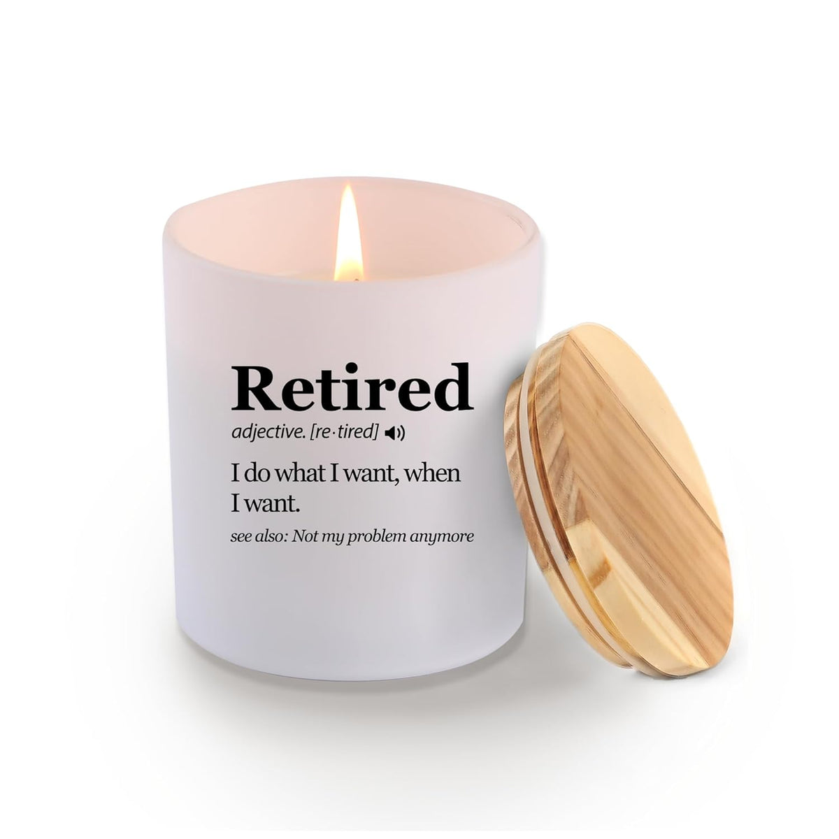 Retired Definition I Do What I Want When I Want Retirement Gifts Scented Candles For Home Office Jar Candles Lavender Sage Floral Scent Soy Wax Candles 9.5 Oz