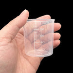 24 Pcs Clear Scale Cups, 100Ml/3.4Oz Plastic Graduated Cups With 50 Pcs Wooden Stirring Sticks For Epoxy, Resin, Stain, Mixing Paint