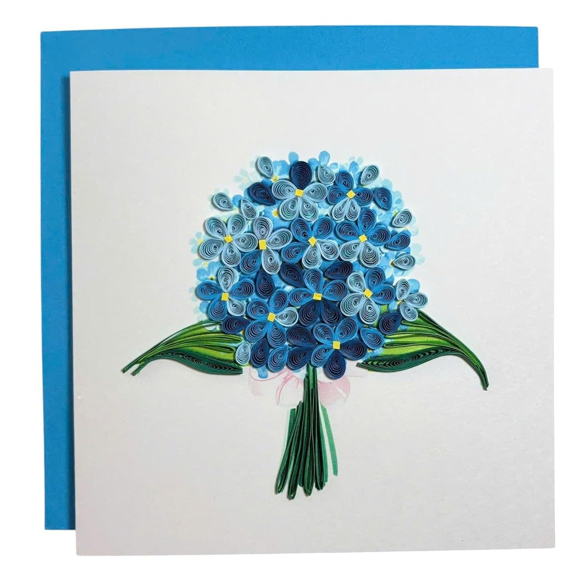 Handcrafted 3D Quilling Hydrangea Greeting Card For Mother'S Day, Father'S Day, Birthday, Anniversary, Beautiful And Unique Design, Blank Inside Ready To Gift, Includes Envelope