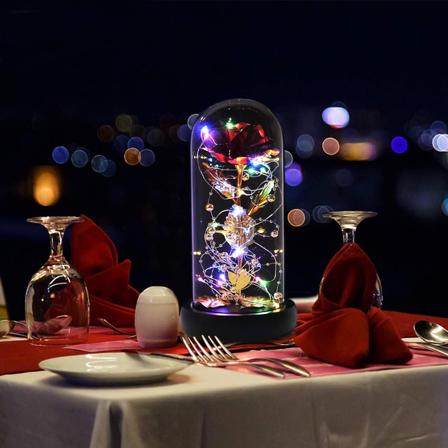 Valentines Day Gifts For Her,Valentines Gifts For Women,Flowers For Delivery Prime,Flower Galaxy Artificial Flower Light Up Rose In A Glass Dome,Anniversary Mothers Day, Birthday Gifts