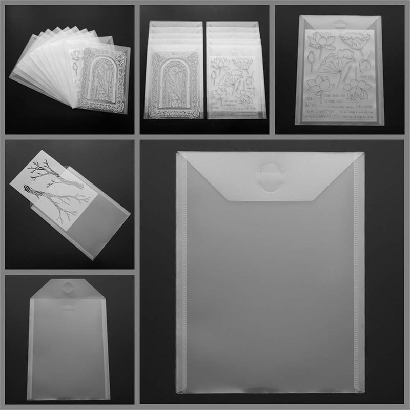 Large Stamp & Die Storage Pockets Resealable Clear Plastic Seal Bags S