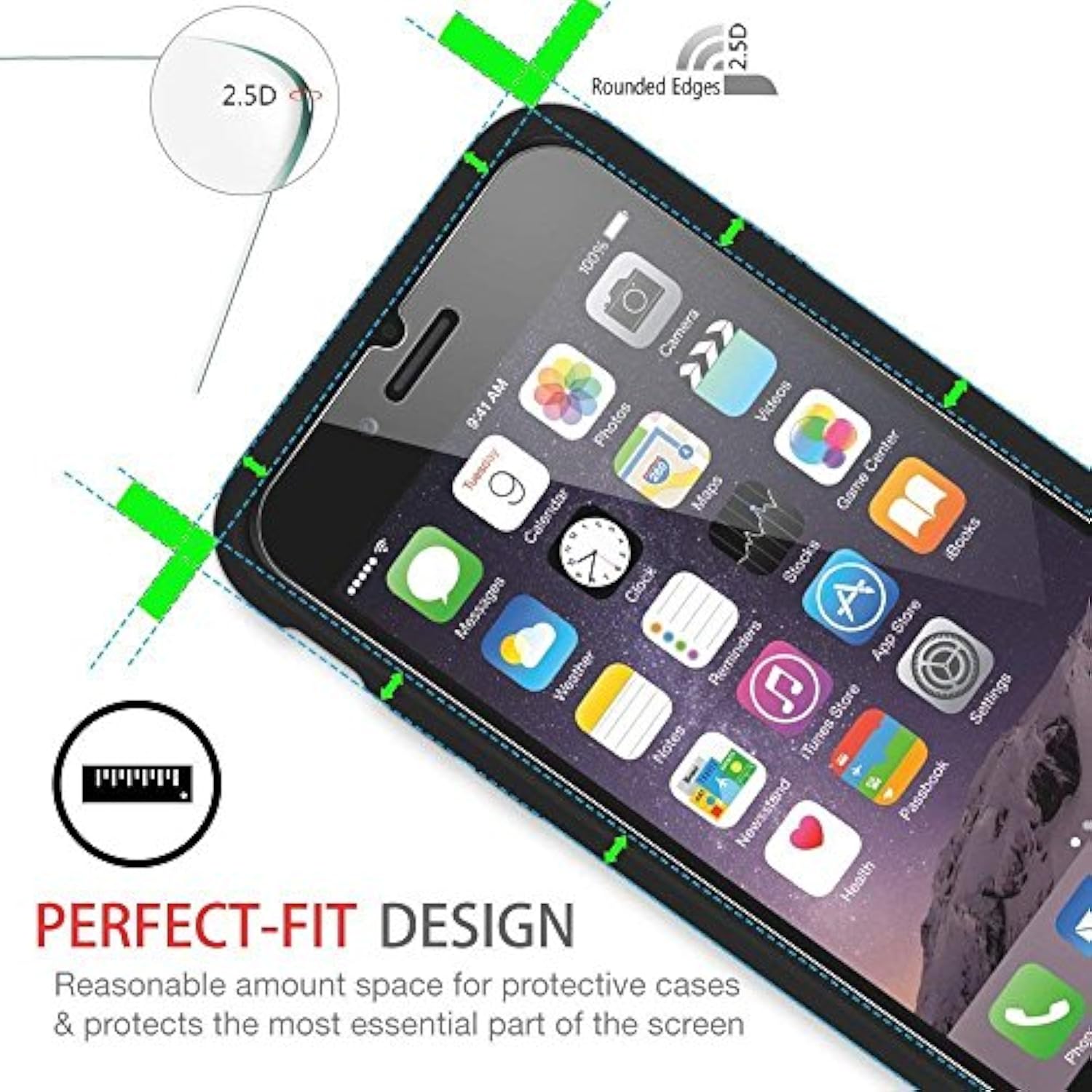 IFLASH Crystal Clear HD Tempered Glass Screen Protector Compatible for Apple iPhone 8 Plus & iPhone 7 Plus [5.5" inch] 2017, 2016