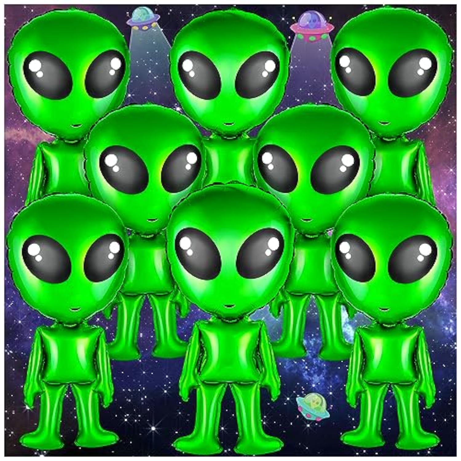 8 Pcs Alien Balloons 32 In Green Alien Inflatable Funny Inflatable Alien Balloon Blow Up Alien For Halloween, Christmas, Birthday Alien Party Decoration