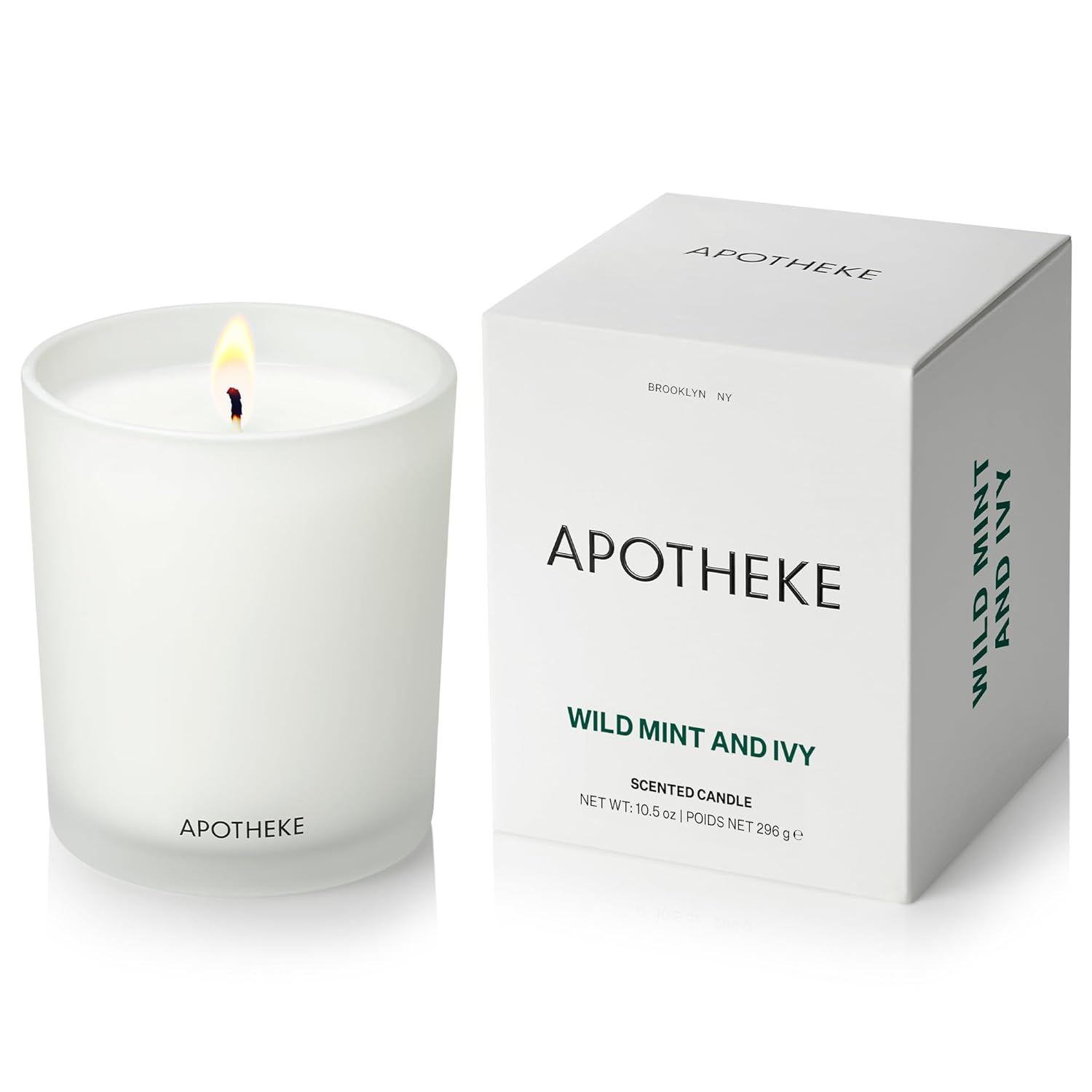 Signature Scented Candles For Home, Wild Mint & Ivy - 10.5 Oz - Soy Wax, Non Toxic, Large Jar White - Luxury Candle Gifts For Women & Men - Eucalyptus, Patchouli, Cedarwood, And Rose