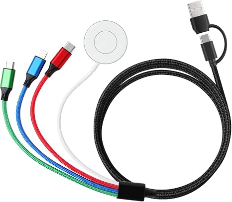 4 in 2 Multi Charging Cable 5FT for iPhone Apple Watch & USB C Devices