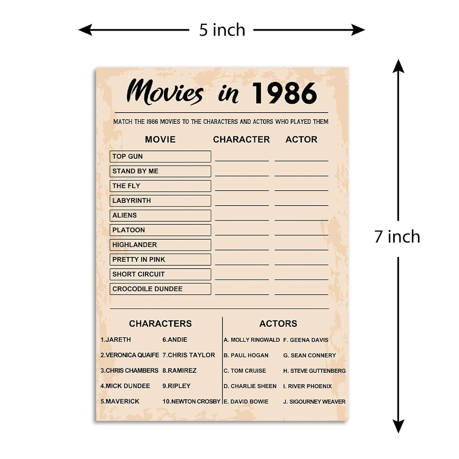 40Th Birthday Party Games, Movies In 1986 Games, Birthday Party Supplies For Adults, Fun 1986S Party Game?Pack Of 30 Cards