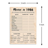 40Th Birthday Party Games, Movies In 1986 Games, Birthday Party Supplies For Adults, Fun 1986S Party Game?Pack Of 30 Cards