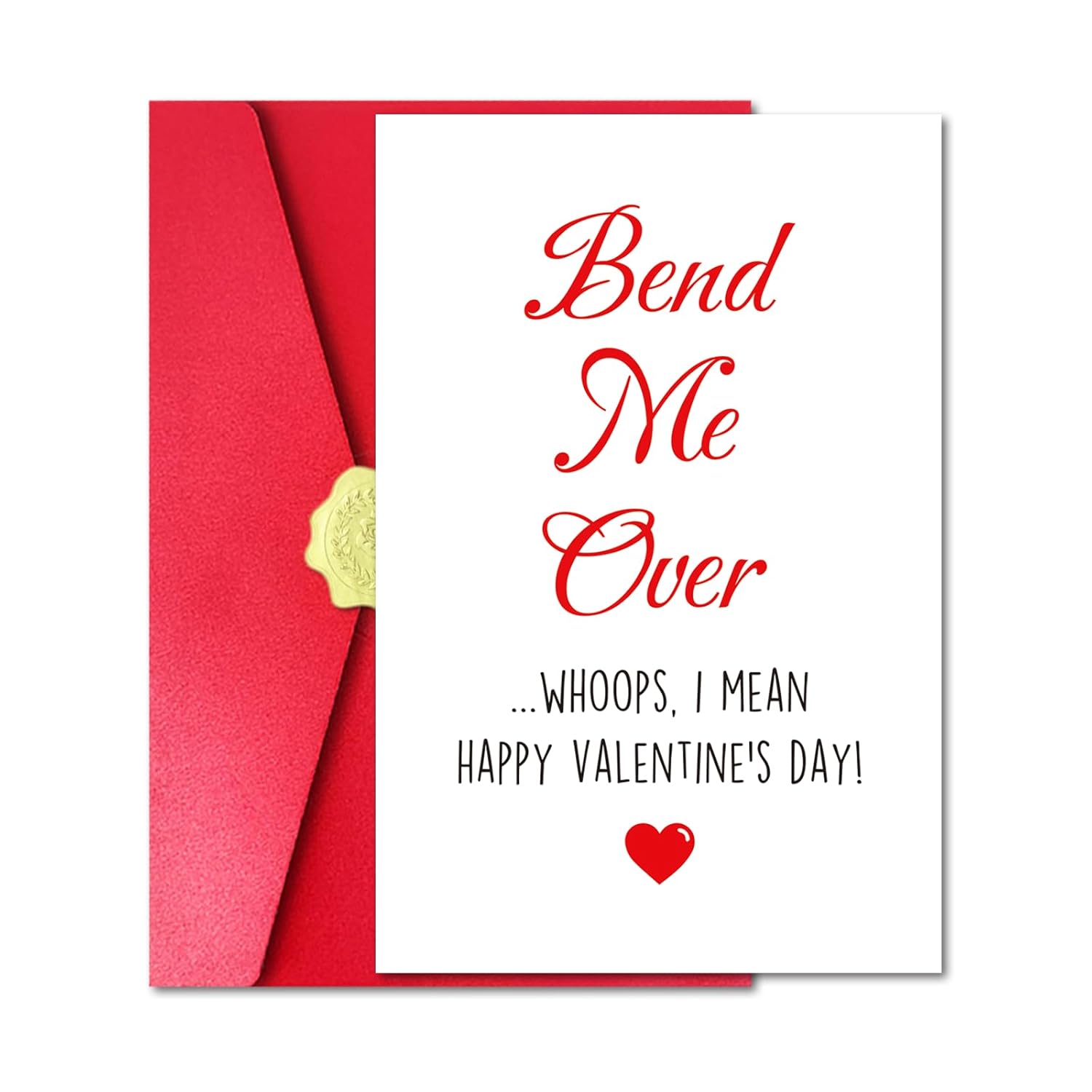 Sexy Valentine’S Day Card For Husband Boyfriend, Raunchy Valentine’S Day Card With Red Envelope And Sticker For Him Man Fiance, Bend Me Over