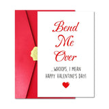 Sexy Valentine’S Day Card For Husband Boyfriend, Raunchy Valentine’S Day Card With Red Envelope And Sticker For Him Man Fiance, Bend Me Over