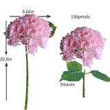 Pink Hydrangea Artificial Flowers - High-End 22.5Cm Oversized Heads (4Pcs) | Real-Touch Design | Perfect For Christmas, Weddings, Home Decor, Parties & Outdoor Use (Pink)