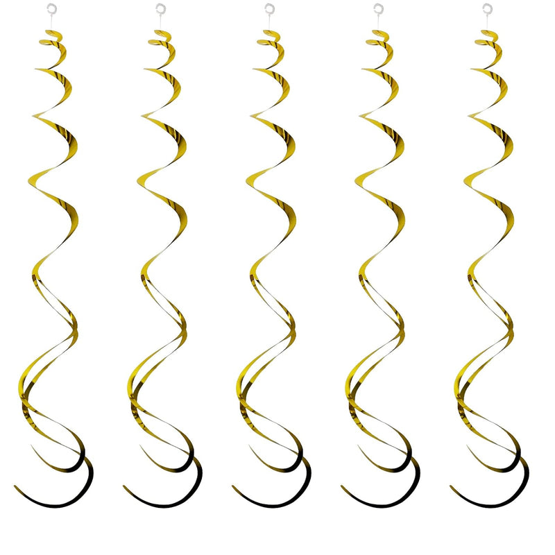 30Pcs Gold Hanging Swirl Decorations - Plastic Streamers Hanging Swirl