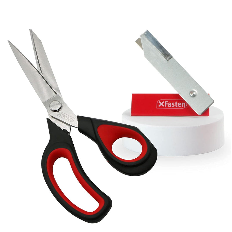 Heavy-Duty Professional Tailor Scissors, 9.5 Inch Bundle With Retractable Box