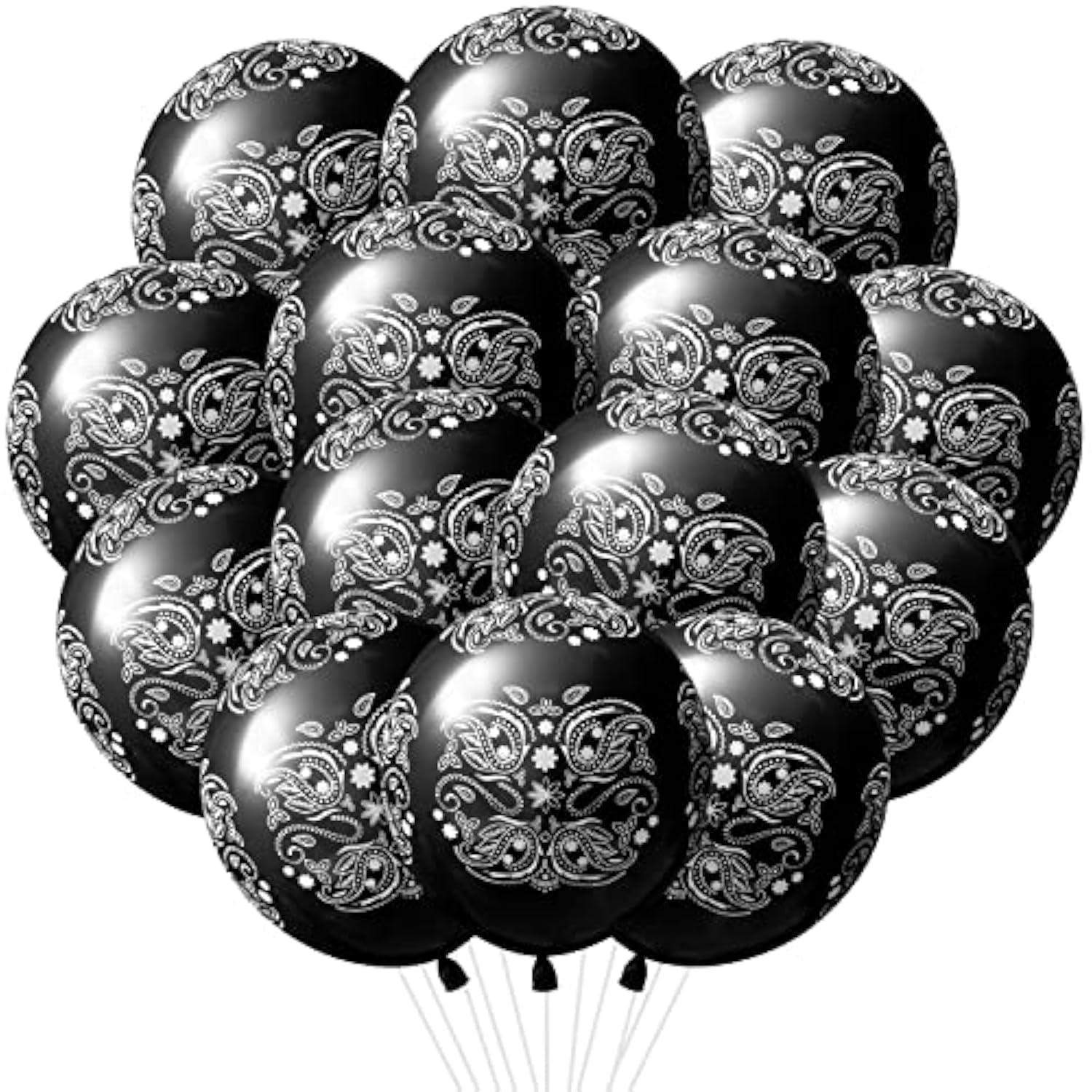 50PCS Black Bandana Balloons – Cholo Gangsta Theme Party Decor for Teens & Western Events