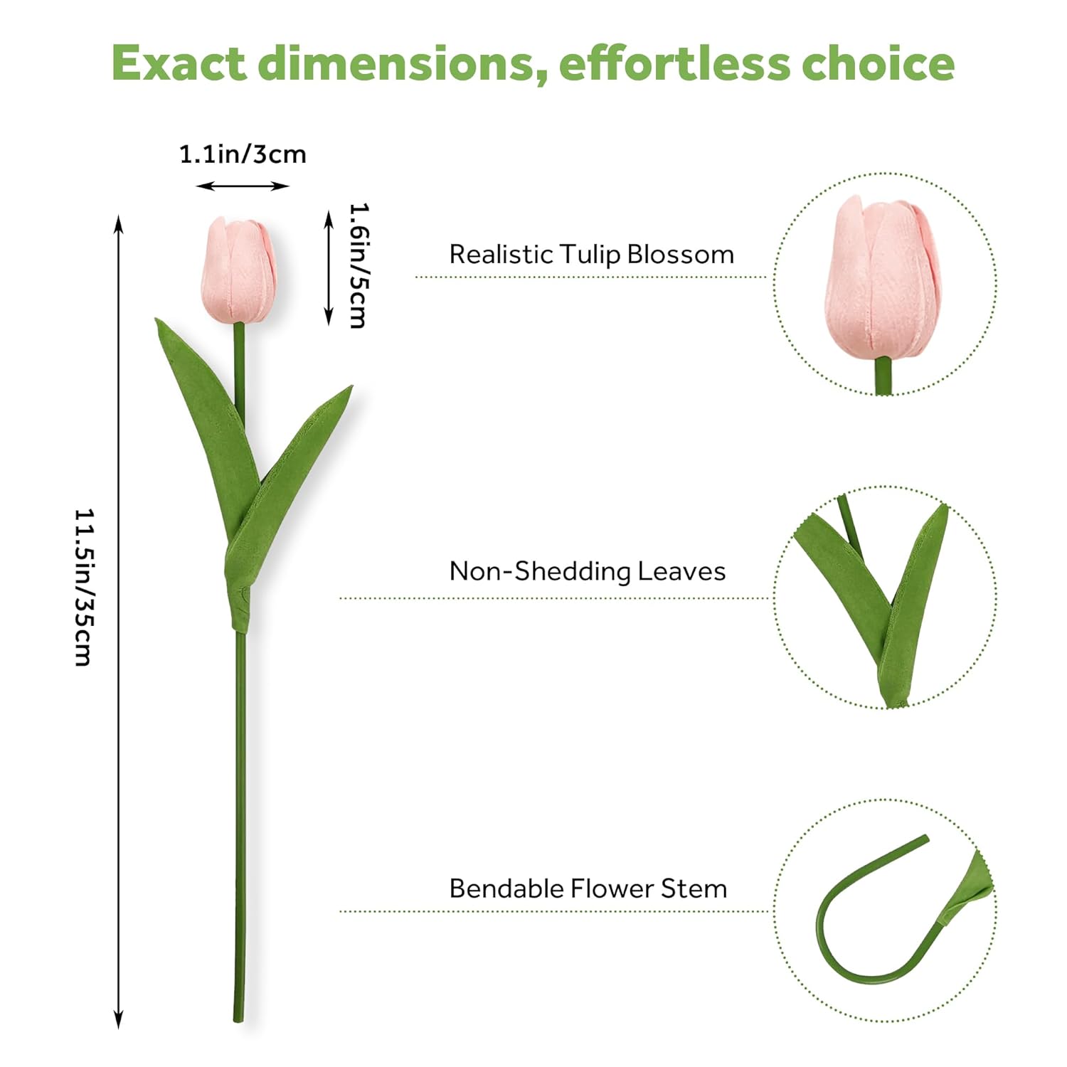 20 Pcs Fake Tulips Artificial Flowers Real Look Pu Realistic Artificial Tulips For Diy Home Wedding Bouquet Decorations Floral Arrangements