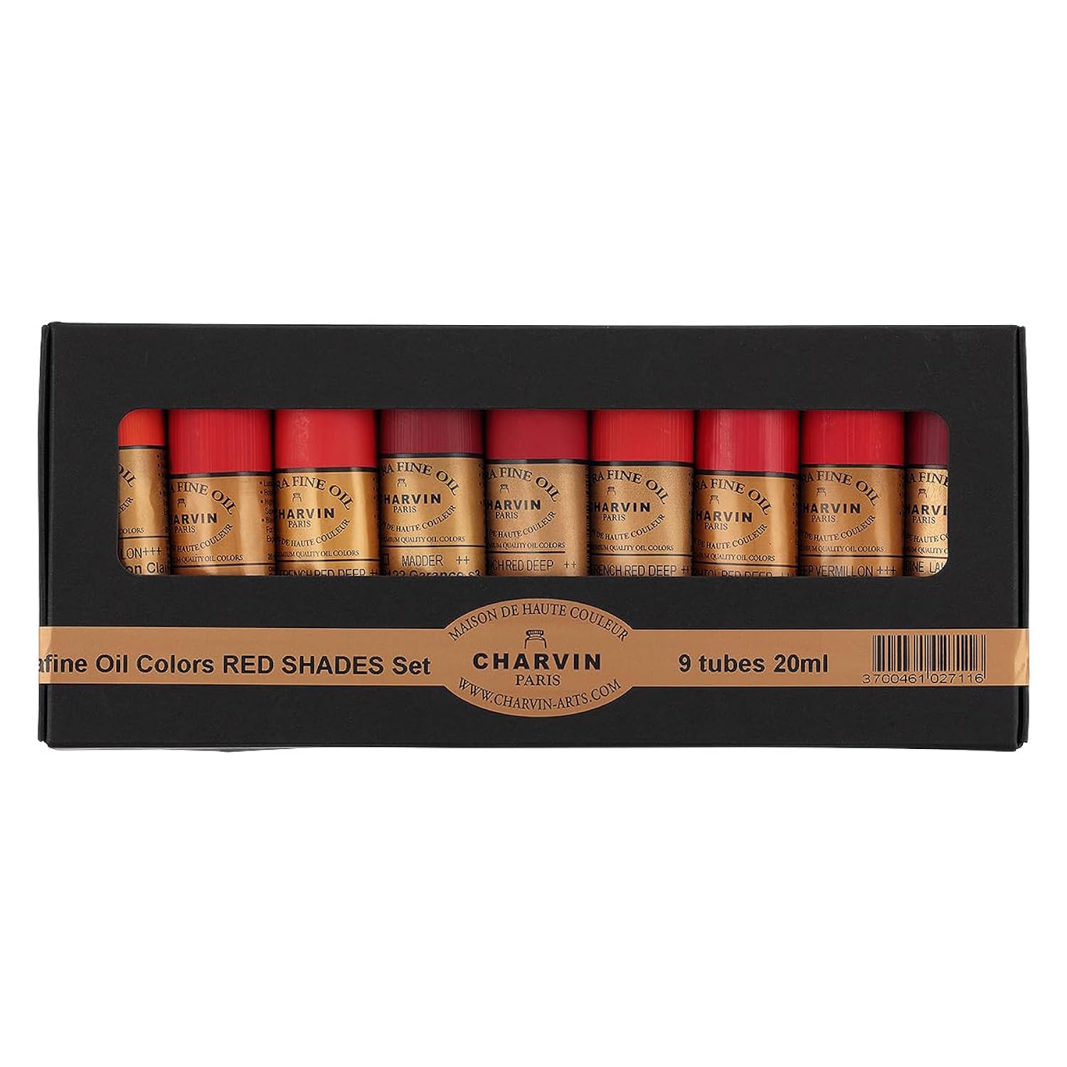 Charvin Extra Fine Professional Oil Paint Set For Artists, Shades Of Red - Bonjour Set Of 9, 20 Ml Tubes, Finely Milled, Non-Yellowing Artist Oil Paints In French Riviera-Inspired Hues