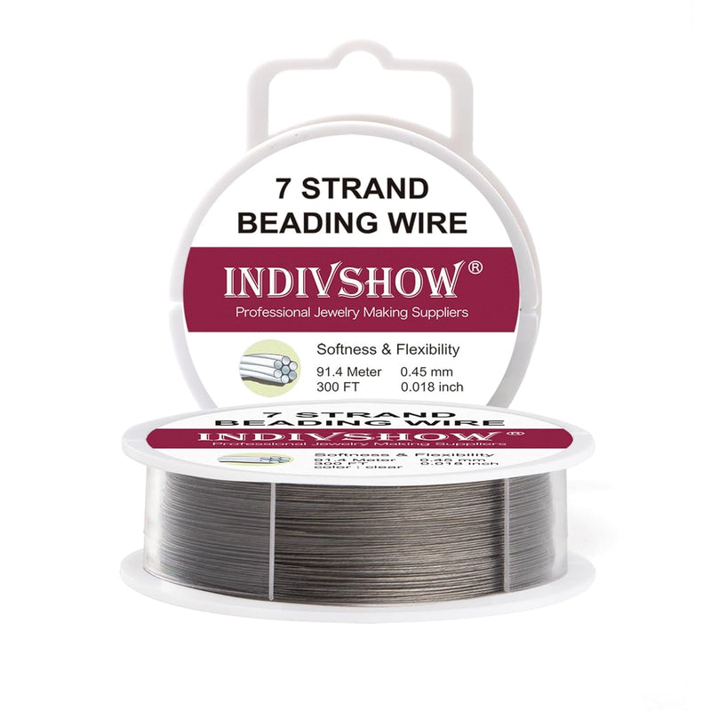 7 Strand Beading Wire,300Ft/0.45Mm Tiger Tail Wire For Jewelry Making Stand Th