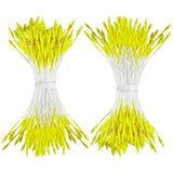 1000Pcs 1Mm Light Yellow Pearl Double Head Flower Pistil For Flower Making Scrapbook Decoration Mini Handmade Artificial Pistil Pearlized Floral Stamen Pollen