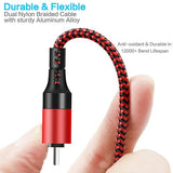 3 Pack 4FT 6 in 1 Multi Charging Cable USB A C to USB C Micro USB for Phone Galaxy iPad PS