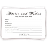 Advice And Wishes Cards For The New Couples Mr And Mrs, Bride And Groom, Newlyweds, Perfect 50 Pcs Wedding Advice Cards For The Wedding Reception Decorations/Bridal Shower Party