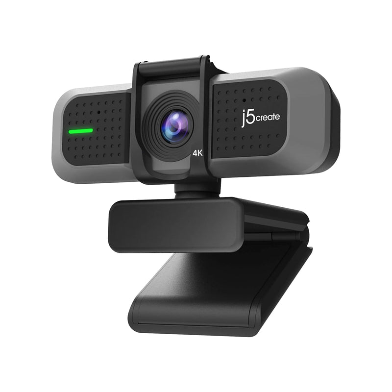 j5create 4K Wide Angle Webcam with Microphone/Privacy Cover for Video Conferen