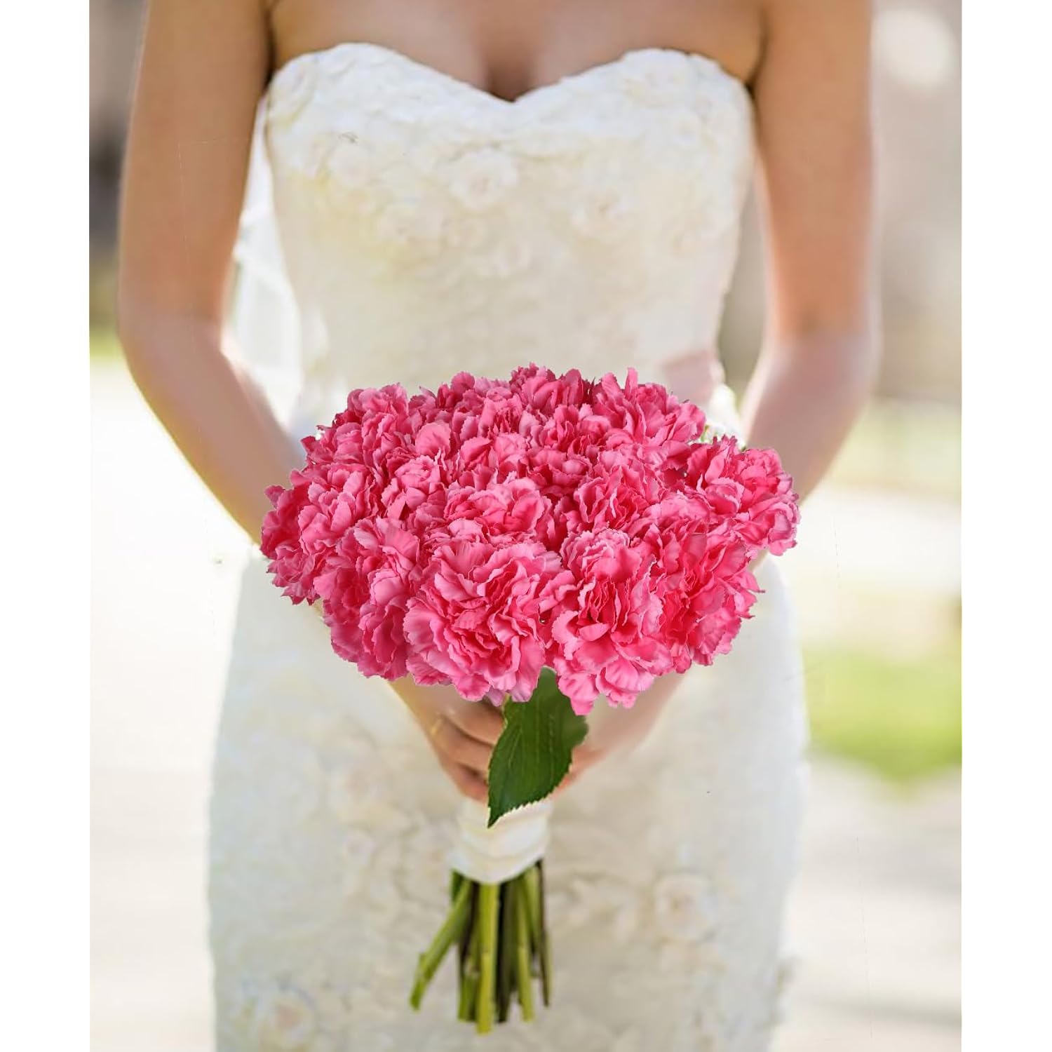 Pink Carnations Artificial Flowers 15Pcs Carnations Flowers Silk Flowers 21.25In Fake Flowers For Wedding Home Table Centerpieces Floral Arrangements(Hot Pink)