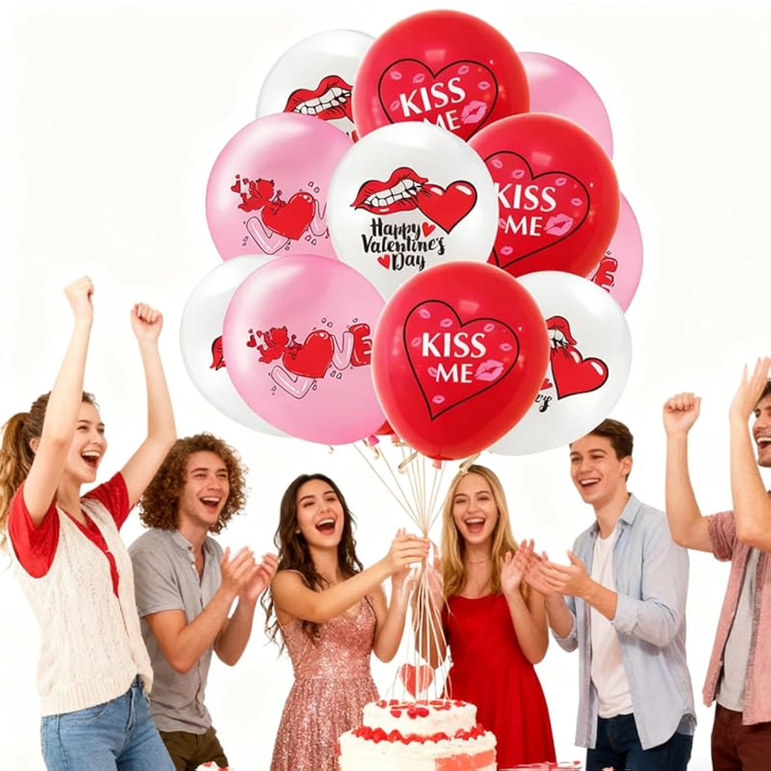 30 Pcs Valentine Balloons Day Party Decorations Valentines Latex Red Pink White For Anniversary Wedding Decor Supplies