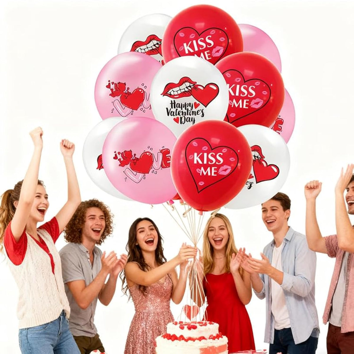 30 Pcs Valentine Balloons Day Party Decorations Valentines Latex Red Pink White For Anniversary Wedding Decor Supplies