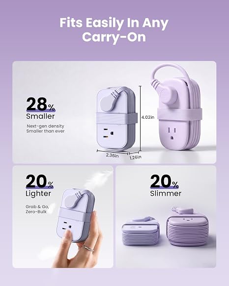 10-in-1 Cruise Approved Travel Power Strip 20W USB-C Portable Charging Station
