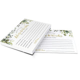 Advice And Wishes For The Mr And Mrs – Wedding Advice Cards For Bridal Shower, Games And Favors For Guests, Eucalyptus Botanical Decor, 50 Cards