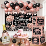80Th Birthday Decorations For Women - (76Pack) Rose Gold Party Banner,