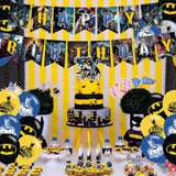 Party Decorations,Birthday Supplies Includes Banner Cake Topper 12 Cupcake Toppers 18 Balloons For Bat Hero Party Decorations