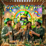 St. Patrick’S Day Banner Happy St. Patrick’S Day Decorations 71X43 Inch Rainbow Shamrock Gold Coin Pot Clover March 17 Party Wall Decor Holiday Photo Backdrop Indoor Outdoor