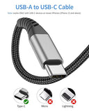 2 Pack 6 Inch Short USB A to USB C Fast Charging Cable for iPhone Samsung Pixel iPad