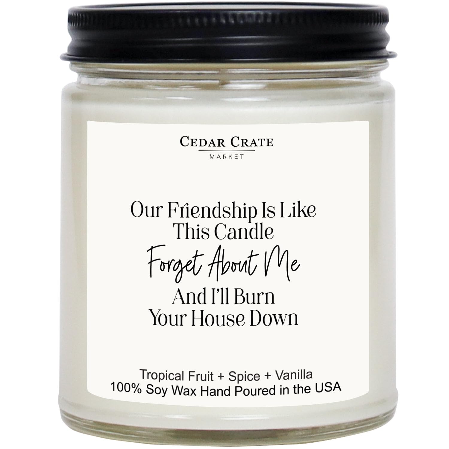 Our Friendship Is Like This Candle - Best Friends Gift For Women Who Have Everything, Funny Birthday Present, For Female, Sister, Coworker, Tropical Fruit Scented, 100% Soy Wax, Handmade In The Usa