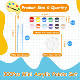 Mini Paint Set, 20 Pack Washable Paint Strips Kit With 40 Painting Brushes And 20 Palettes, 12 Colors Mini Acrylic Paint Set For Kids Painting Craft