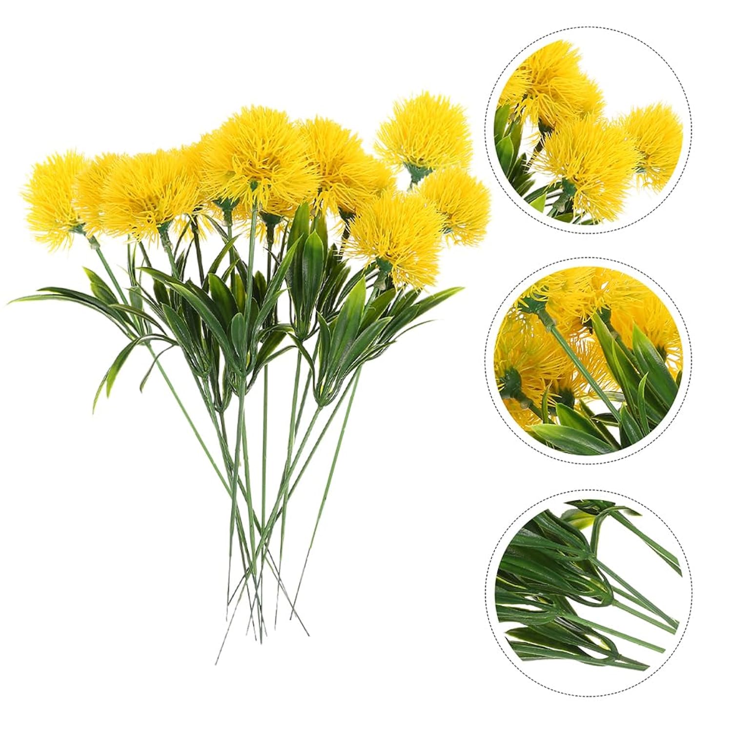 Artificial Dandelion Flowers 1.38 Inch Faux Dandelions Bouquet For Home Wedding Table Centerpiece Office And Craft Decoration