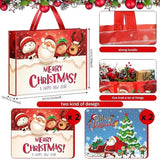 4 Pcs Extra Large Christmas Gift Bag 20 X 16 Inch Jumbo Gift Bag Large Tote Bag With Handles Reusable Non Woven Gift Bags Santa Snowman Christmas Gift Bags For Xmas Party Favor Shopping Supplies Bags